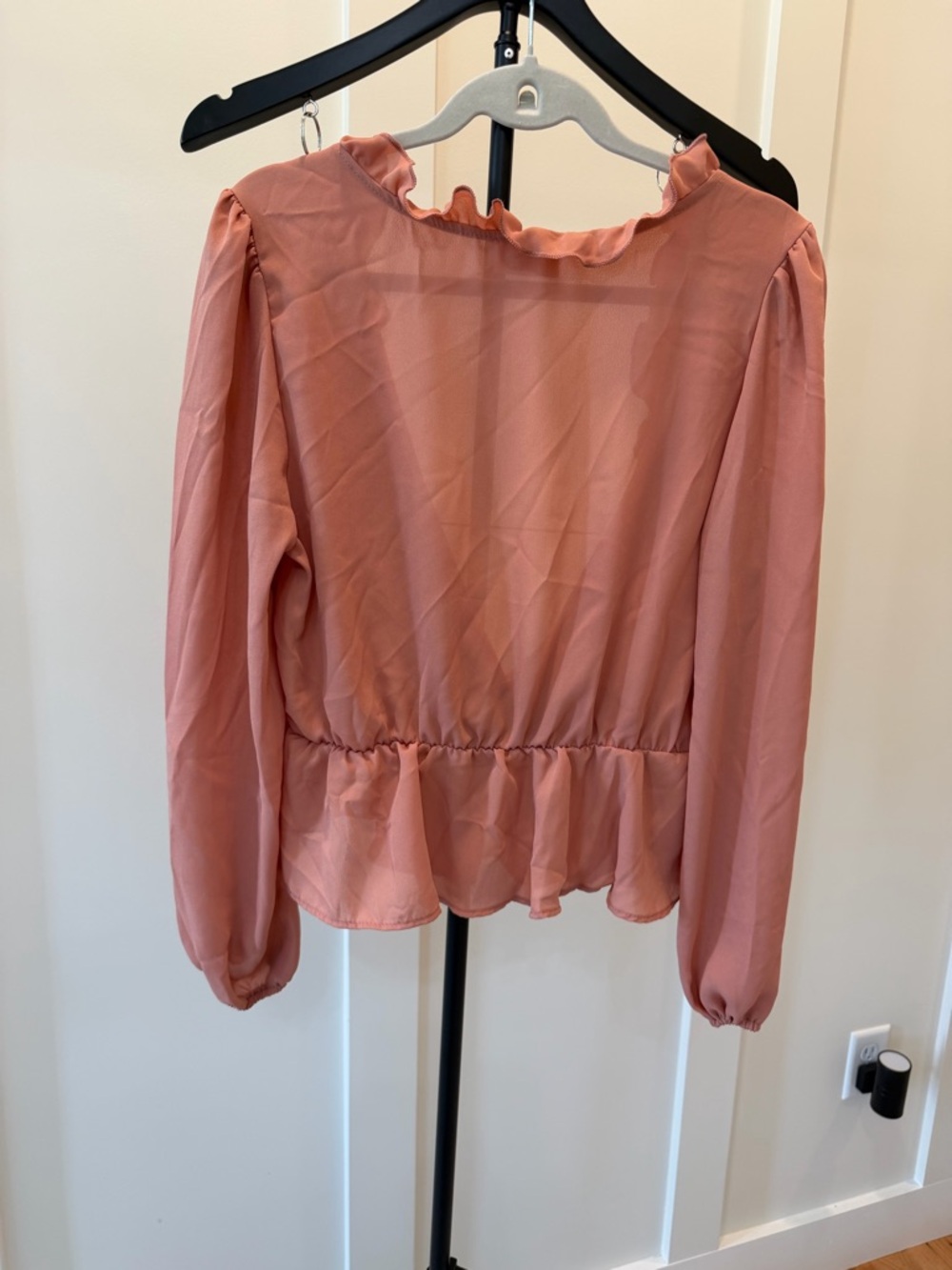 Made with Love Dusty Rose Ruffle Peplum Blouse #310 - Picture 2 of 6